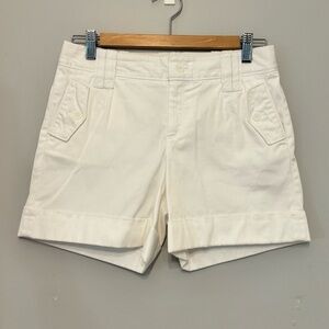 Banana Republic Martin Fit Stretch White Cuffed Shorts Size 2
